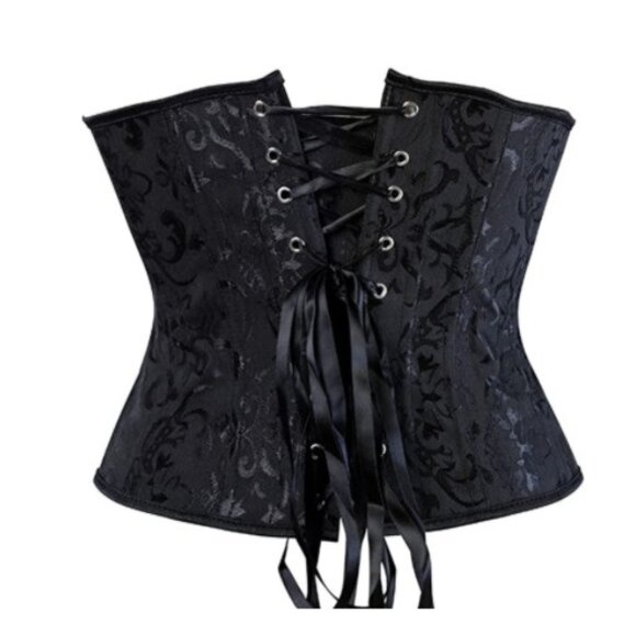 Women's Lace Up Boned Overbust Corset Body shaper top Halloween costume Retro - Picture 4 of 5